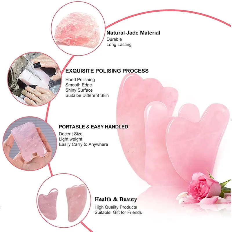Jade Roller Gua Sha - Set Roller Pijat Wajah Gua Sha