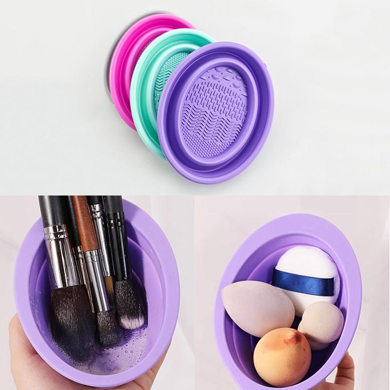Beauty Makeup Products - Pembersih Kuas Rias Silikon Lembut Mangkuk