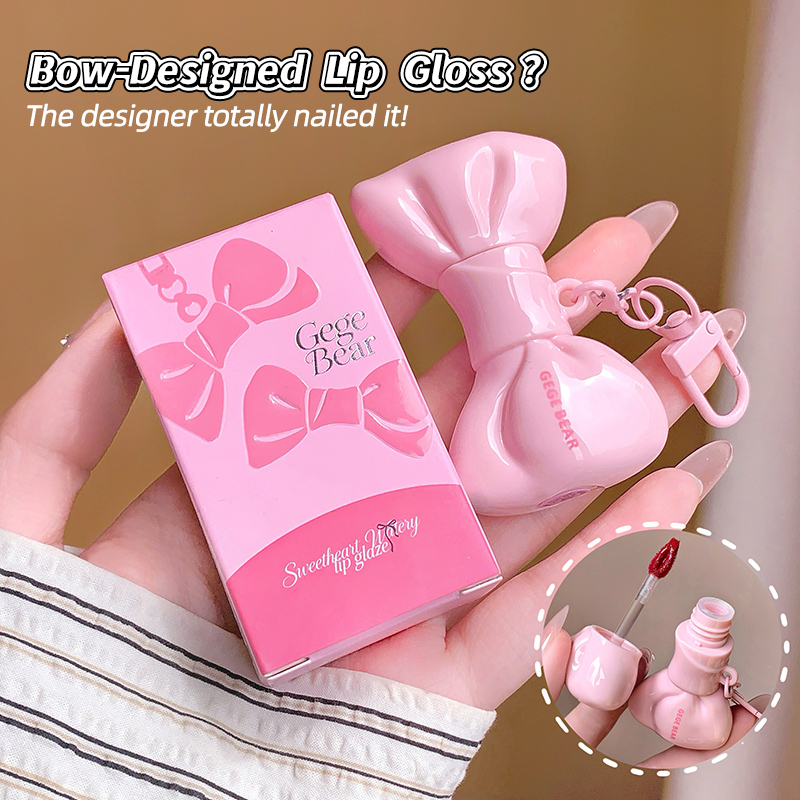 Lip Gloss Plumping - GEGE BEAR Bow Lip Gloss Tidak