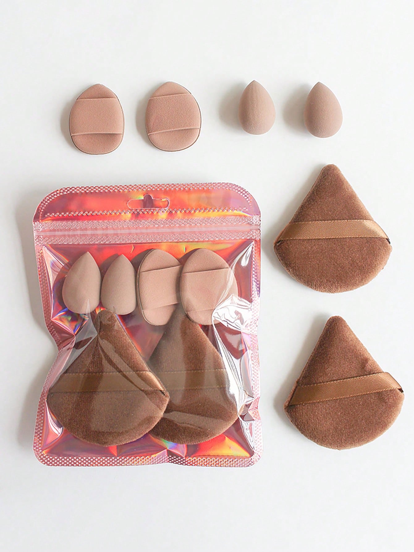 6Pcs Puff Bedak Segitiga Laser - Beauty Makeup Egg ulasan dan harga