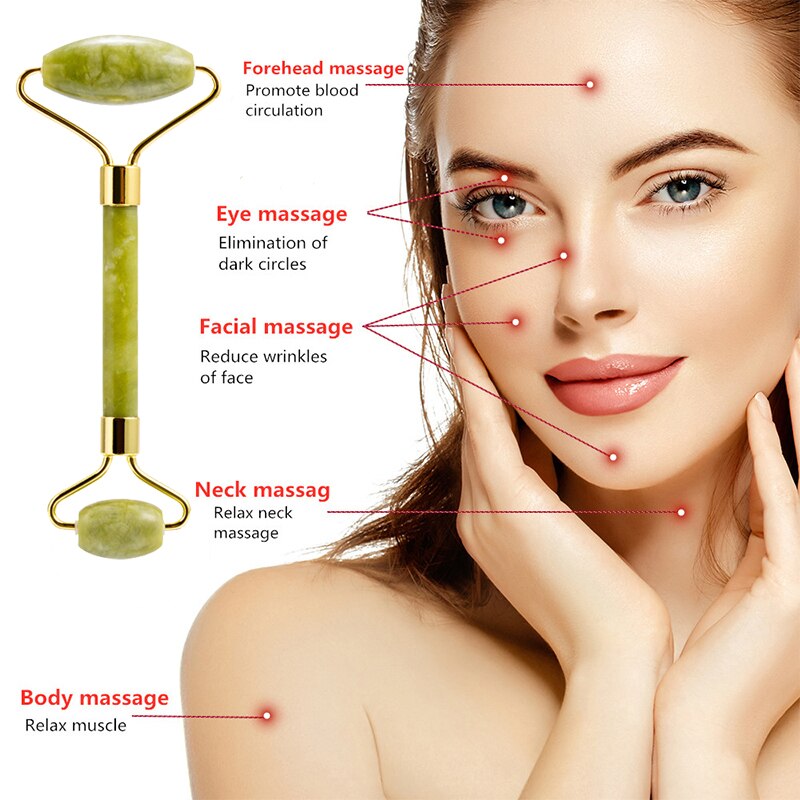Set Roller giok wajah alami, b - Jade Roller Gua Sha ulasan dan harga