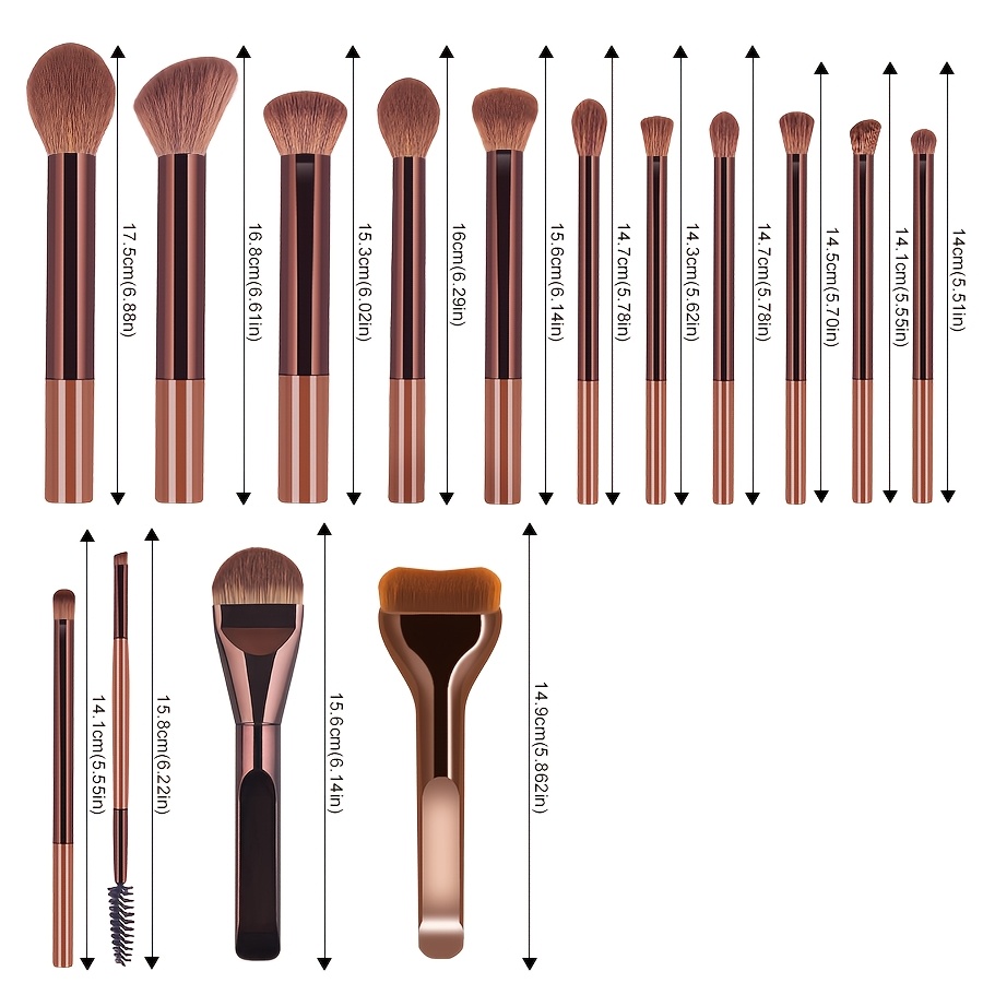 Satu Set 15 Kuas Makeup Termas - Huda Beauty Makeup Brush Set ulasan dan harga