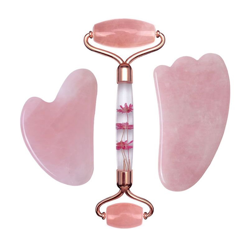 Rose Quartz Eternal Flower Rol - Jade Roller Gua Sha ulasan dan harga