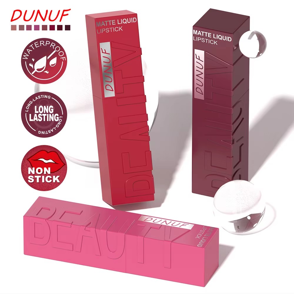 DUNUF Lipstik Matte 8 Warna, T - Lip Gloss Plumping ulasan dan harga