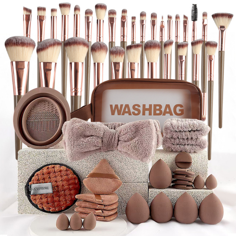 40 Pcs Set Alat Rias Wajah Len - Huda Beauty Makeup Brush Set ulasan dan harga
