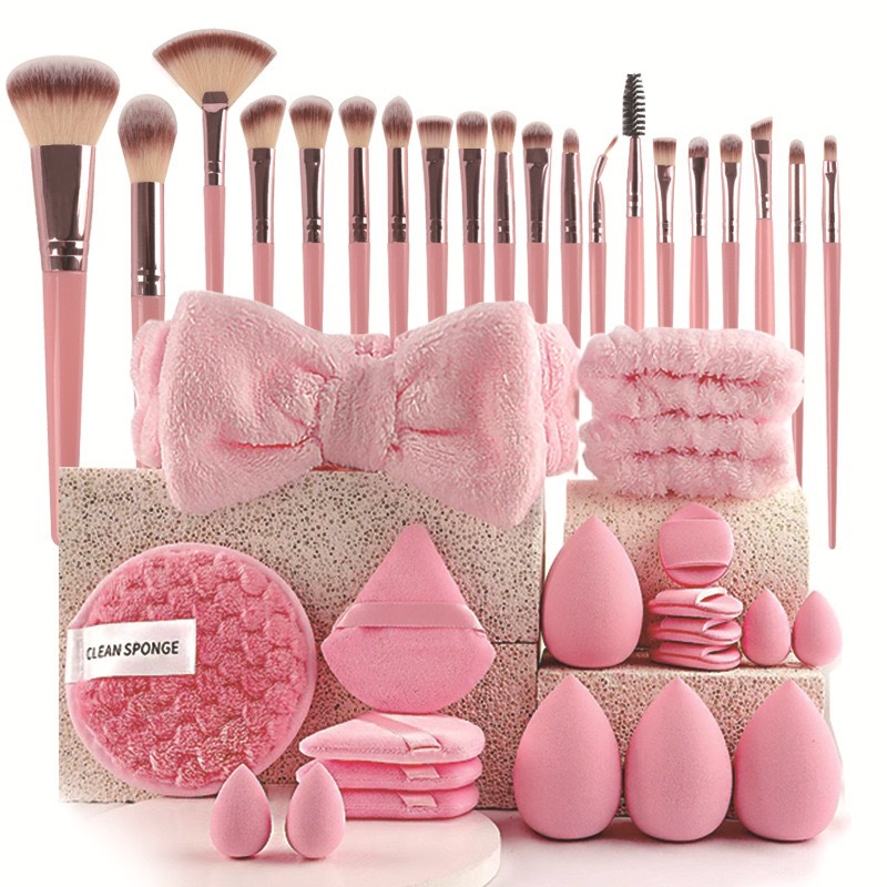 40 Pcs Set Alat Rias Wajah Len - Huda Beauty Makeup Brush Set ulasan dan harga