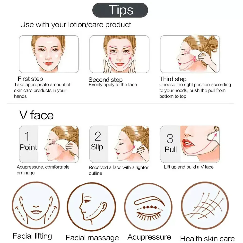 3 Buah Gua Sha Papan Pengikis  - Jade Roller Gua Sha ulasan dan harga